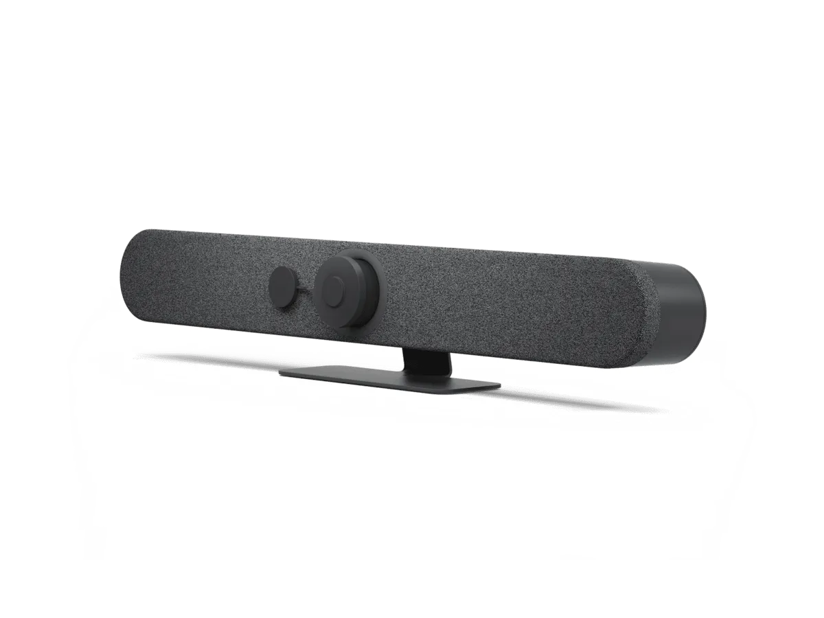 Logitech Rally Bar Mini lắp đặt trong phòng họp nhỏ và vừa Logitech Rally Bar Mini gắn dưới màn hình trong phòng họp doanh nghiệp