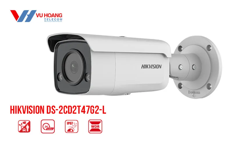 Hikvision DS-2CD2T47G2-L - thân trụ IP67 ngoài trời Camera Hikvision DS-2CD2T47G2-L thiết kế thân trụ ngoài trời