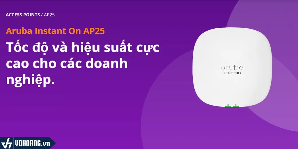 Aruba Instant On AP25 - WiFi 6 4x4, uplink 2.5GbE Aruba Instant On AP25 thông số và tính năng