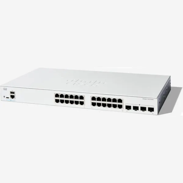 Cisco Catalyst 1200-24T-4G - 4 cổng SFP uplink quang Switch Cisco Catalyst 1200-24T-4G mặt sau và cổng SFP
