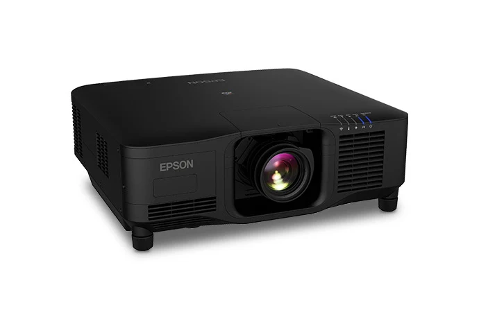 Máy chiếu Epson EB-PU2220B góc nghiêng - thân đen installation lắp ống kính rời 20.000 lumens