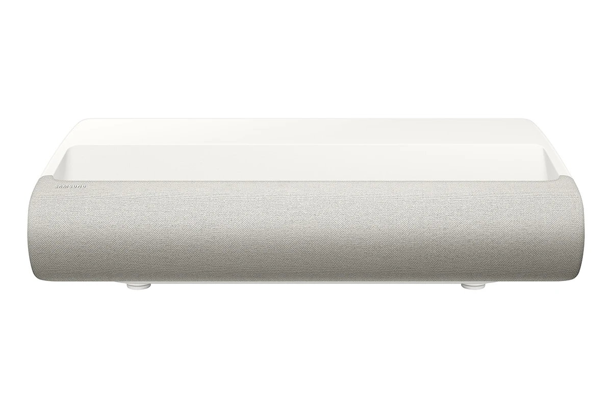 Máy chiếu Samsung The Premiere 9 LPU9D triple laser 4K chính hãng - mặt trước vỏ vải, hốc loa bắn trần