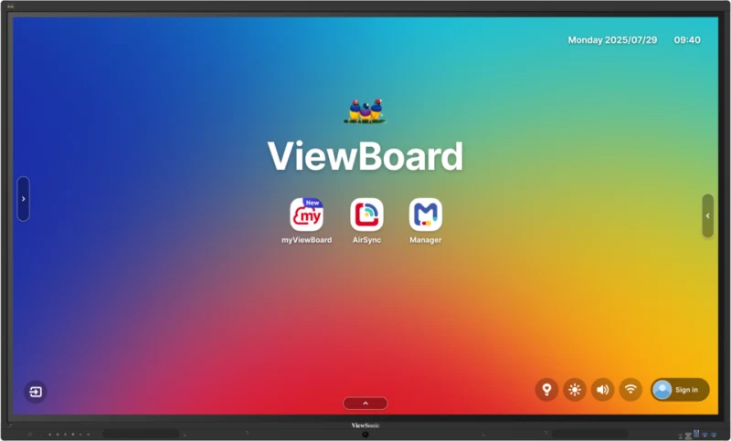ViewSonic IFP7541 mặt chính diện - màn cảm ứng 64 điểm EDLA Android 16