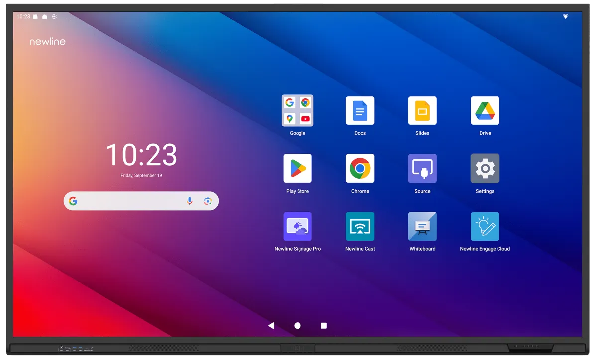 Giao diện Android 15 Google EDLA trên màn hình Newline Q Pro Elite Giao diện Android 15 trên Newline Q Pro Elite