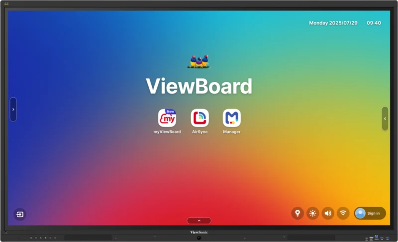 ViewSonic IFP6541 mặt chính diện - màn cảm ứng 64 điểm EDLA Android 16