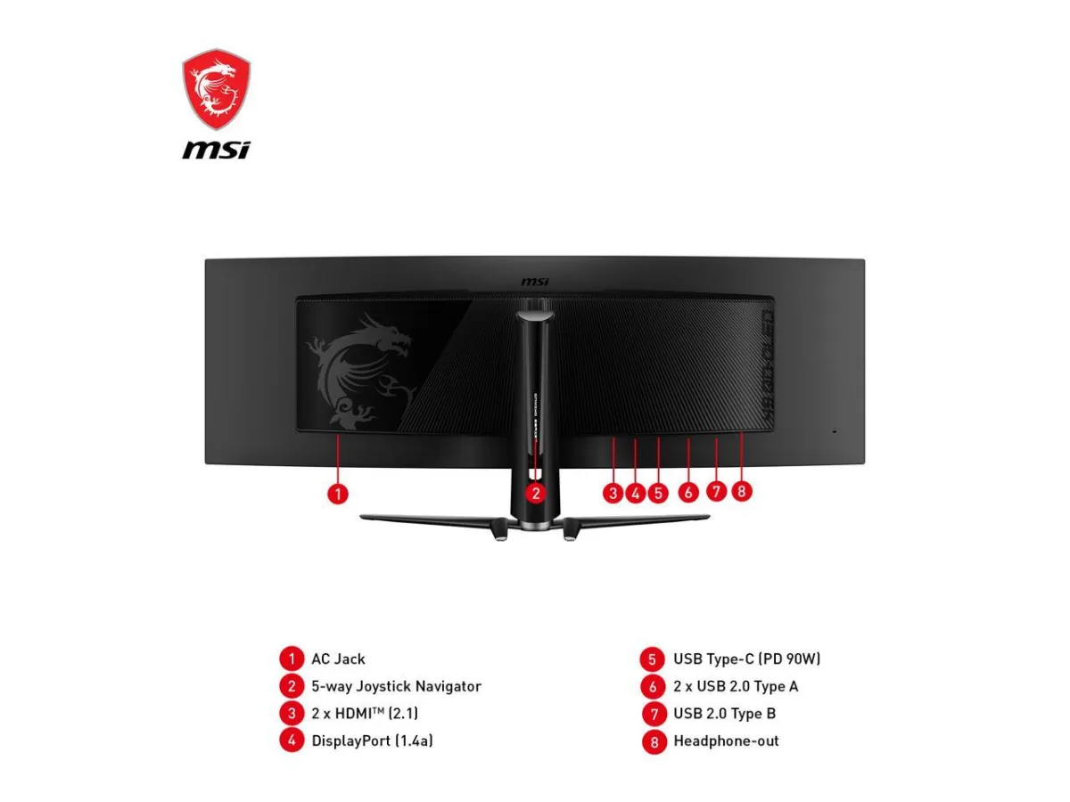 MSI MPG 491CQP QD-OLED trên bàn setup gaming ultrawide Màn hình MSI MPG 491CQP QD-OLED đặt trên bàn làm việc gaming