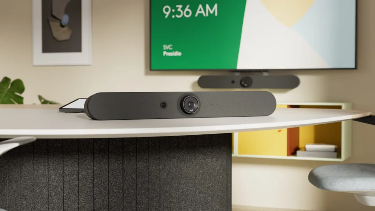 Tổng quan thiết kế all-in-one của Logitech Rally Bar Mini Bảng thông số và tổng quan thiết kế Logitech Rally Bar Mini