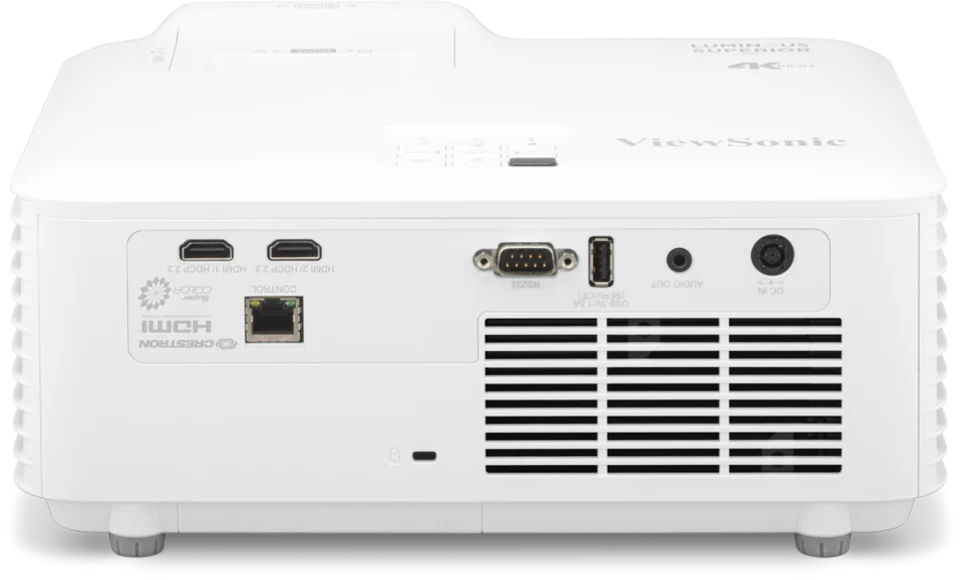 Cổng kết nối máy chiếu ViewSonic LSD500-4K - 2 HDMI 2.0, RJ45 LAN, RS-232, USB-A, Audio out 3.5mm