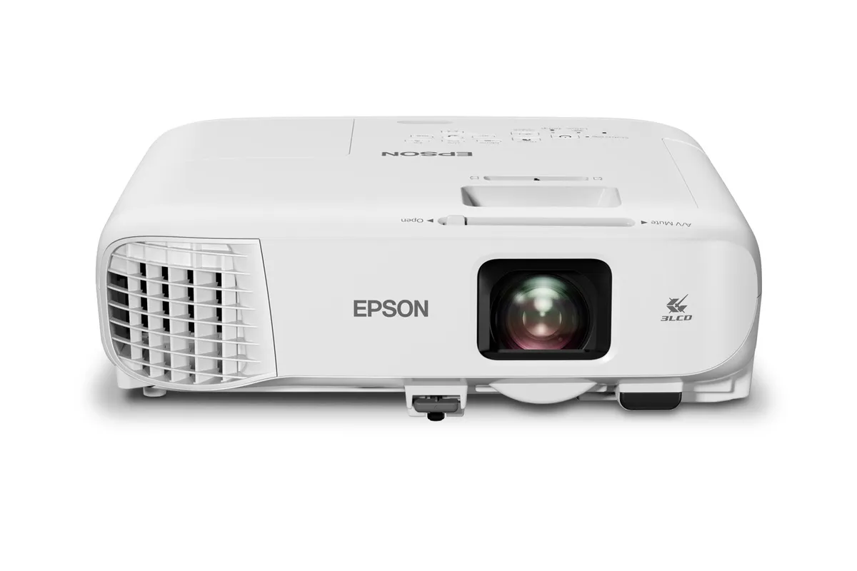 Máy chiếu Epson EB-994F 3LCD Full HD 4100 lumens kết nối không dây Máy chiếu Epson EB-994F nhìn từ trên xuống mặt trước