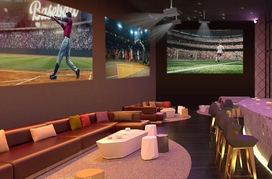 LG BU70QGT quán bar thể thao - xem bóng đá World Cup 4K trên màn lớn