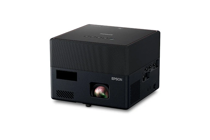 Máy chiếu Epson EF-12 góc nghiêng trái - thiết kế mini cao cấp, cổng HDMI phía sau