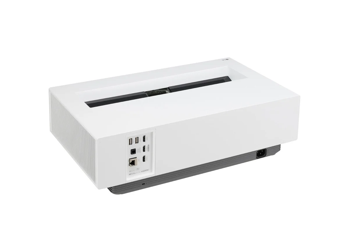 LG HU715QW chi tiết ống kính UST 0.22 throw ratio - màn 120 inch chỉ 31cm