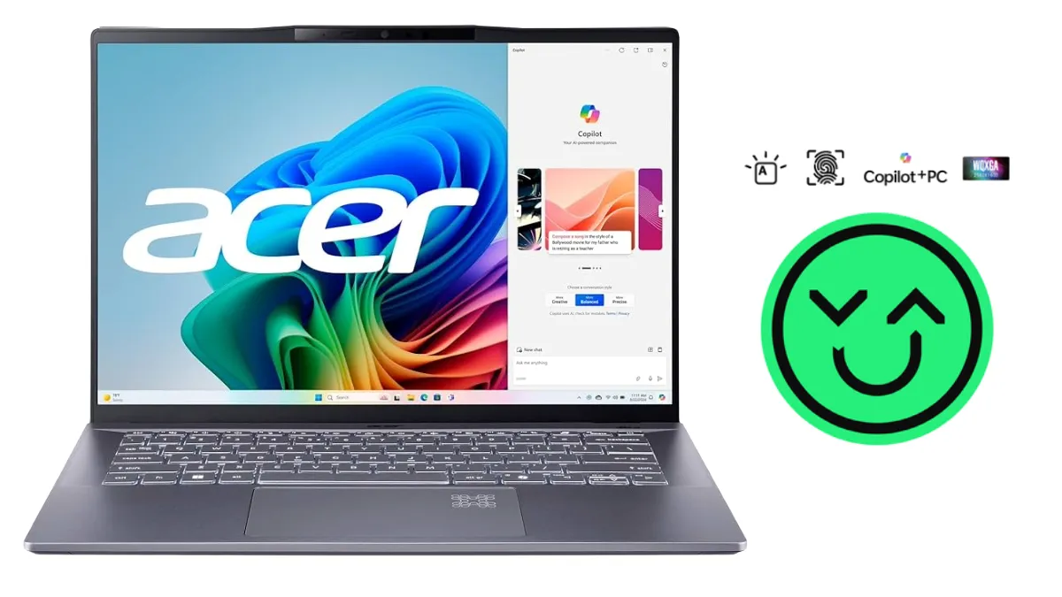 Thiết kế nhôm nguyên khối của laptop Acer Swift 14 AI SF14-11 Laptop Acer Swift 14 AI SF14-11 thiết kế mỏng nhẹ