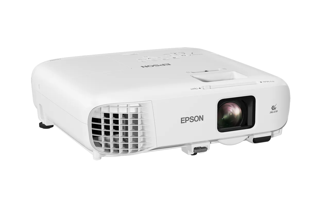 Epson EB-972 góc nghiêng - Ống kính zoom quang học 1.6x