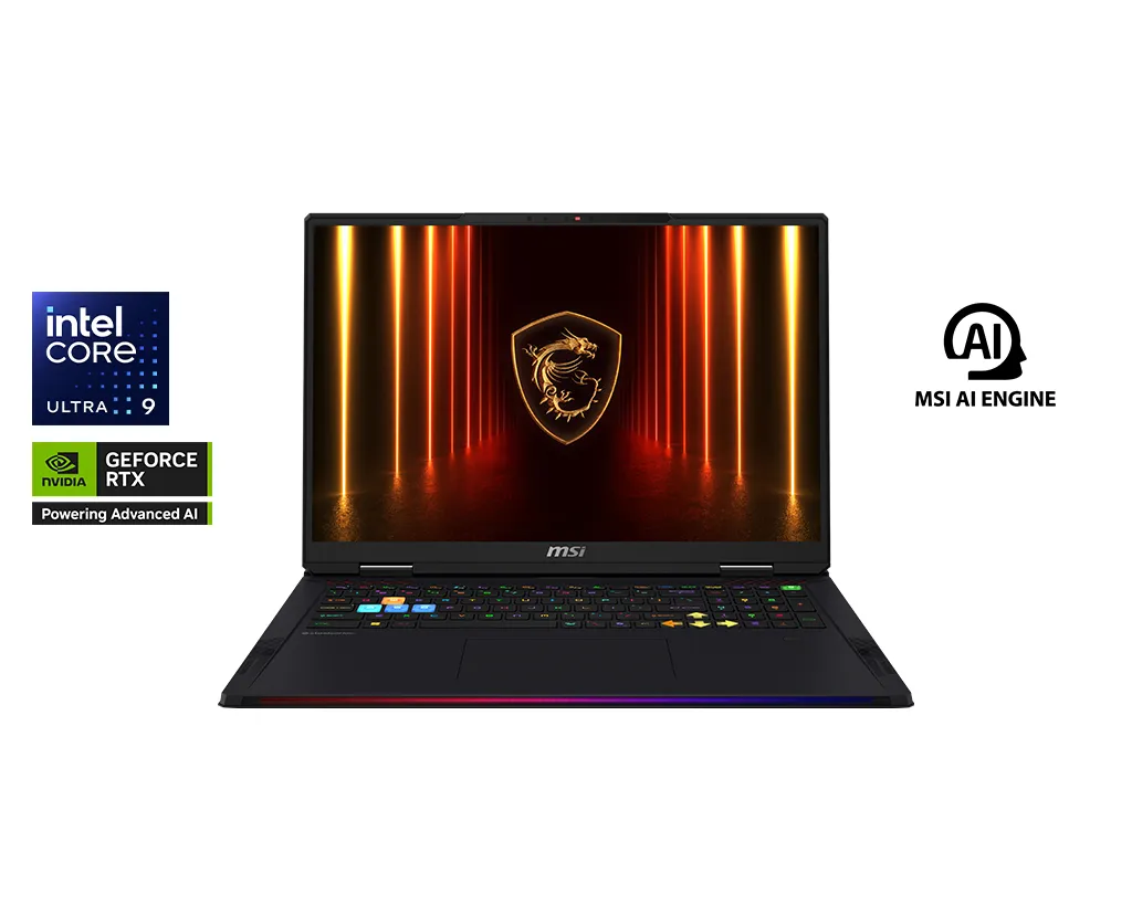 MSI Raider 18 HX AI A2XW thiết kế gaming 18 inch Laptop MSI Raider 18 HX AI A2XW màu Core Black