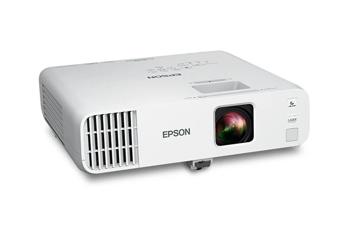 Máy chiếu Laser Epson EB-L260F góc nghiêng phải - thân máy trắng cho văn phòng và lắp đặt