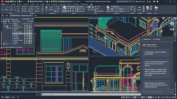AutoCAD 2025 — phần mềm thiết kế CAD chuẩn ngành của Autodesk Giao diện phần mềm Autodesk AutoCAD 2025 thiết kế CAD 2D 3D