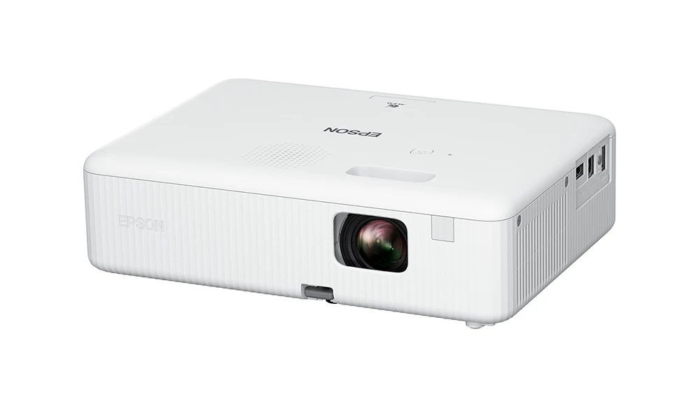 Epson CO-FH01 góc nghiêng phải - cổng HDMI, USB-A và USB-B bên hông máy