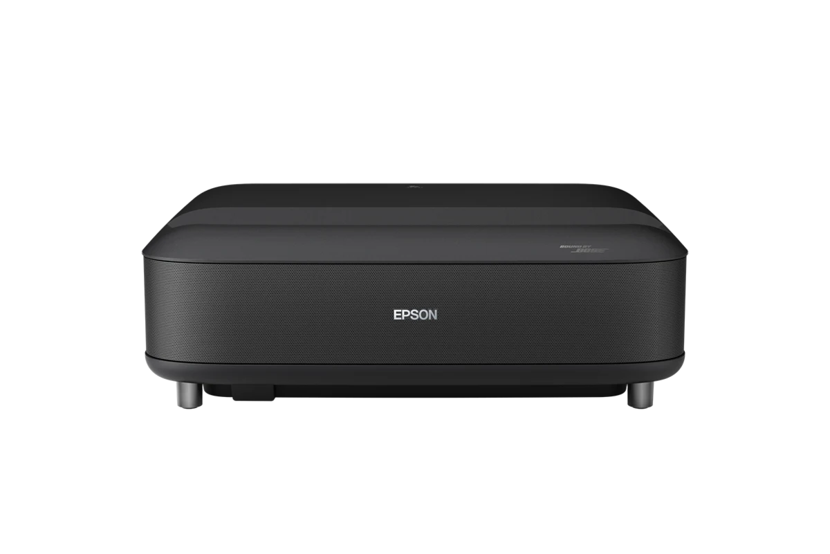 Epson EH-LS670B góc nghiêng - thiết kế Laser TV màu đen sang trọng