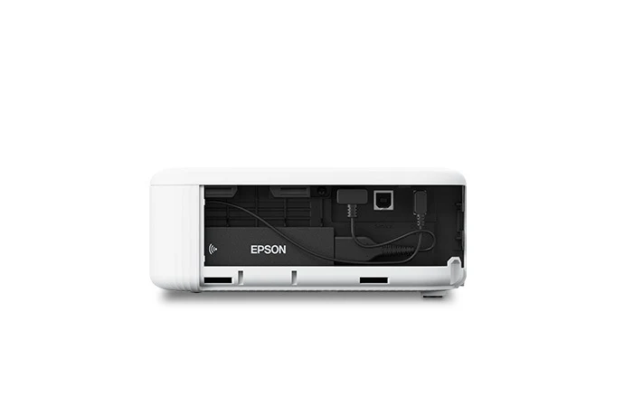 Máy chiếu Epson CO-FH02 mở nắp hông - khoang kết nối HDMI, USB cho Android TV