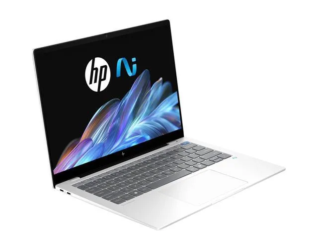 Màn hình 2.2K cảm ứng trên laptop HP OmniBook X 14 Laptop HP OmniBook X 14 mở màn hình cảm ứng 2.2K