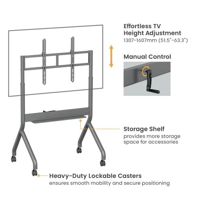 Chân tivi, màn hình di động Lumi TTF19H-69FW cho màn hình tương tác/TV 55-90 inch, tải 90 kg