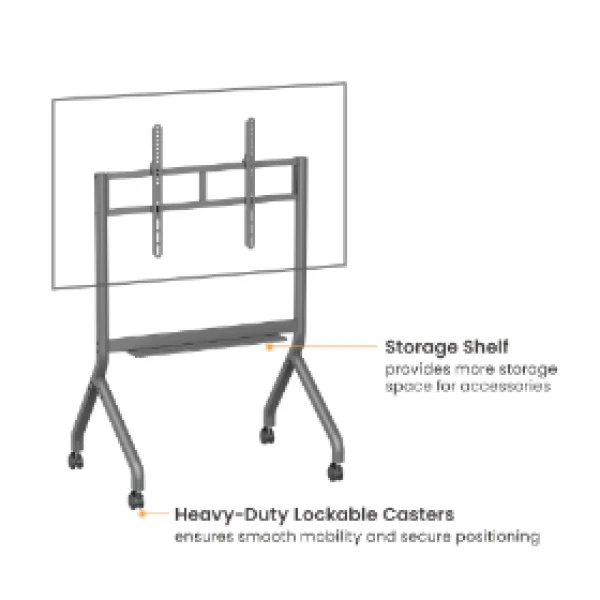 Chân tivi, màn hình di động Lumi TTF19-69FW cho màn hình tương tác/TV 55-90 inch, tải 90kg, bánh xe khoá