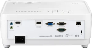 Mặt sau máy chiếu ViewSonic LSD300W-ST - cụm cổng kết nối có RJ45 LAN điều khiển