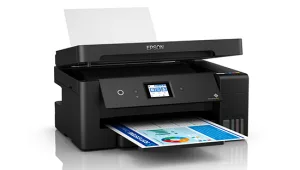 Epson L14150 mặt bên cho thấy hệ thống mực EcoTank 4 bình dung tích cao