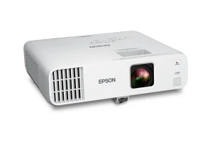 Máy chiếu Laser Epson EB-L210W góc nghiêng phải - thân máy trắng, nguồn sáng Laser bền 20.000 giờ