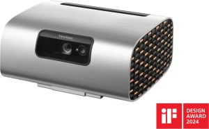 Máy chiếu ViewSonic M10 góc nghiêng trái - thân nhôm phay đoạt giải iF Design Award 2024