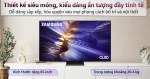 Tivi Samsung QA65S90F bộ xử lý NQ4 AI Gen3, âm thanh OTS+ Dolby Atmos