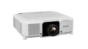 Máy chiếu Epson EB-PU1006W thân trắng compact dòng EB-PU lắp đặt ống kính rời - góc nghiêng