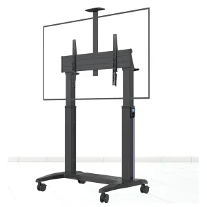 Chân tivi di động NB-T100 North Bayou bản 2025 nâng hạ điện - giá treo tivi 75-120 inch tải 136kg có đèn LED trụ
