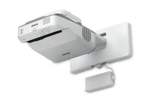 Máy chiếu Epson EB-695Wi góc nghiêng trái - thiết kế siêu gần treo tường cho lớp học thông minh và phòng họp tương tác