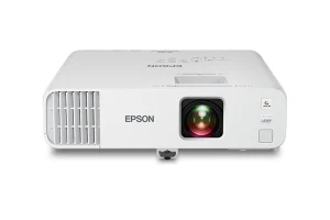 Máy chiếu Epson EB-L260F mặt trên - tem model EB-L260F, nguồn sáng Laser, bảng điều khiển