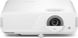 Máy chiếu ViewSonic LX750-4K Laser 4K UHD - mặt trước, ống kính trung tâm, badge 4K