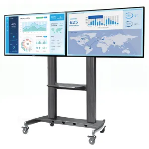 Chân tivi di động 2 màn hình NB AVT1800-65-2A North Bayou - giá treo 2 tivi 40-65 inch tải 136kg