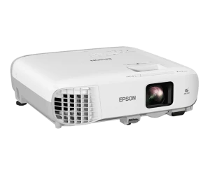 Máy chiếu Epson EB-X400 góc nghiêng - thiết kế nhỏ gọn màu trắng 3LCD