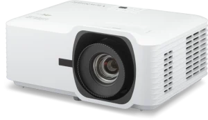 Máy chiếu ViewSonic LSD500-4K góc nghiêng trái - thân trắng, khe tản nhiệt, nguồn sáng Laser thế hệ 3 native 4K