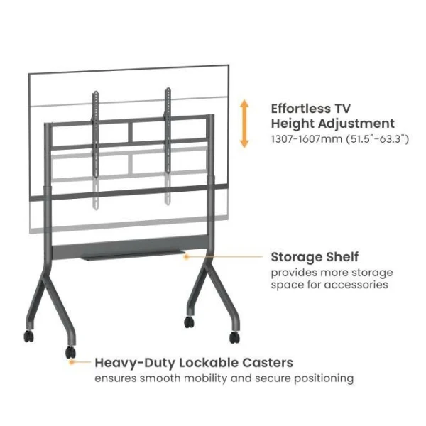 Chân tivi, màn hình di động Lumi TTF19S-612FW cho màn hình tương tác/TV 60-110 inch, tải 120 kg