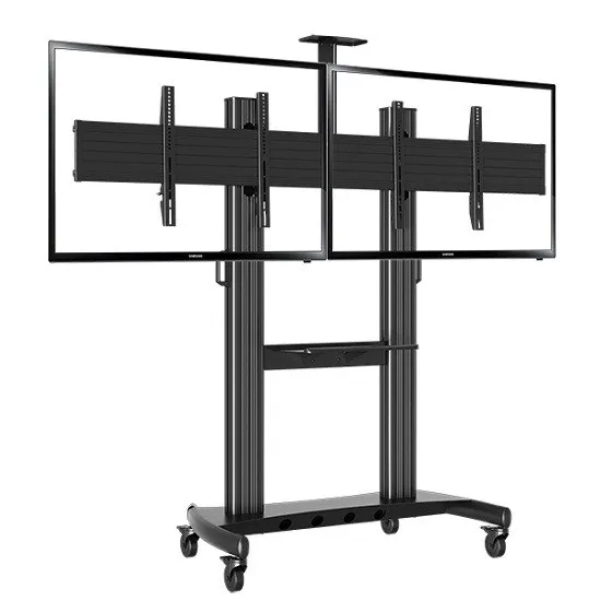Giá treo 2 tivi di động NB AVT1800-65-2A hiển thị 2 mặt cho sự kiện triển lãm