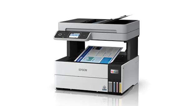 Epson ET-4850 mặt sau với cổng Ethernet USB FAX LINE