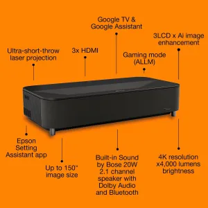 Máy chiếu Epson EH-LS970B siêu gần 4K laser Google TV loa Bose