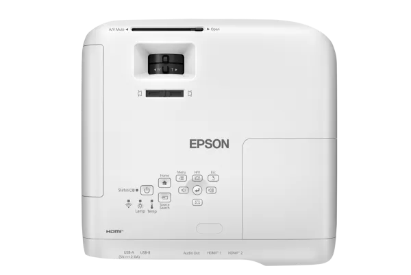 Epson EB-FH54 mặt bên phải với khe thoát nhiệt và loa 16W tích hợp