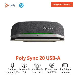 Loa hội nghị Poly Sync 20 - Speakerphone cá nhân USB/Bluetooth có pin