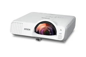 Máy chiếu Epson EB-L210SF góc nghiêng - thân máy trắng gọn cho phòng họp và lớp học