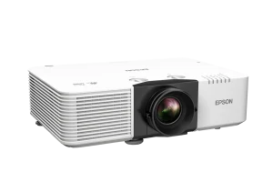 Máy chiếu Laser Epson EB-L890U góc nghiêng trái - thân trắng lắp đặt hội trường lớn