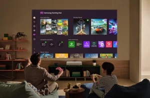 Máy chiếu Samsung The Premiere 9 với Samsung Gaming Hub - chơi game đám mây trên màn hình lớn tại phòng khách