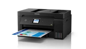Epson L14150 góc nghiêng thể hiện ADF 35 tờ và khay nạp giấy A3+ phía sau